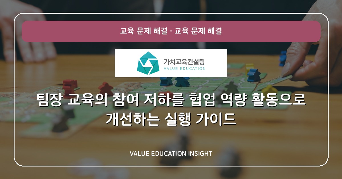 팀장 교육의 참여 저하를 협업 역량 활동으로 개선하는 실행 가이드