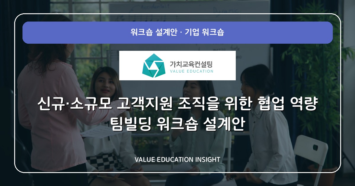 신규·소규모 고객지원 조직을 위한 협업 역량 팀빌딩 워크숍 설계안