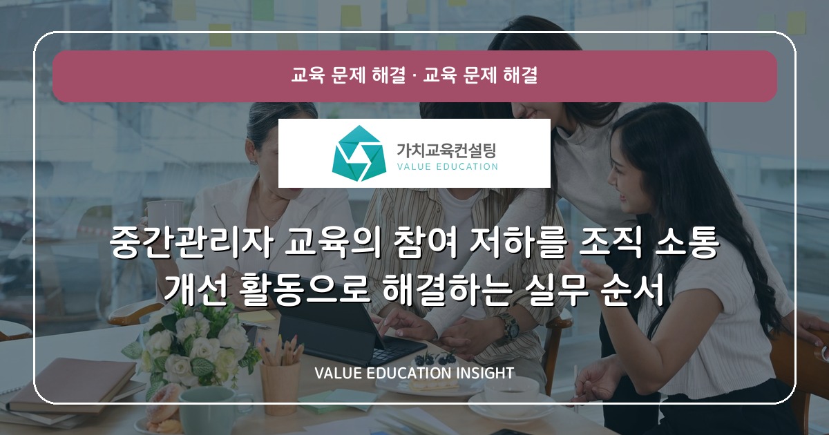 중간관리자 교육의 참여 저하를 조직 소통 개선 활동으로 해결하는 실무 순서