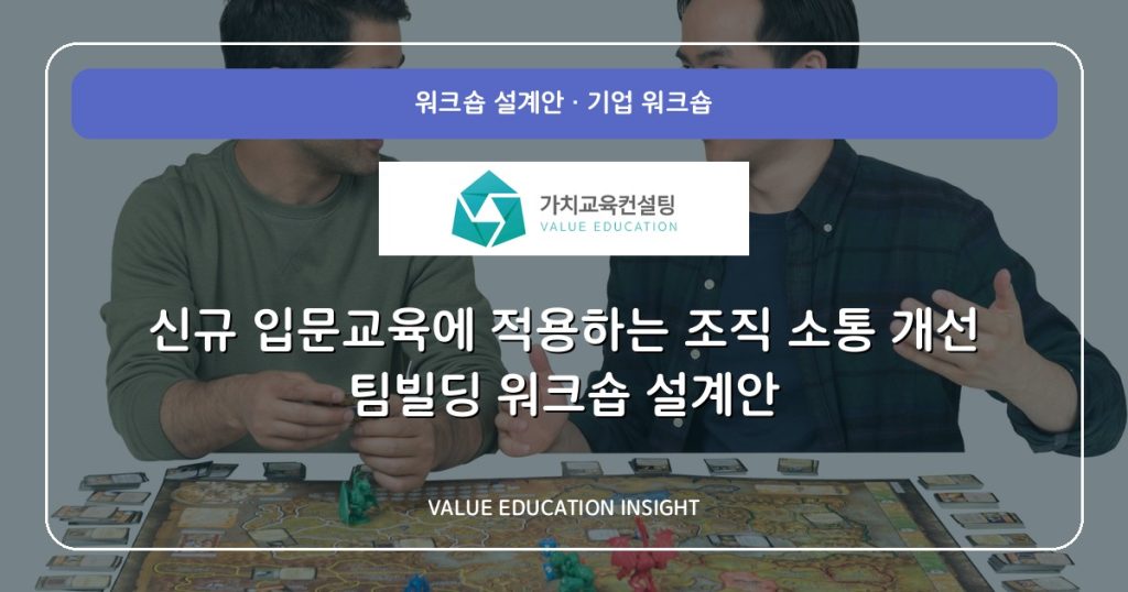 신규 입문교육에 적용하는 조직 소통 개선 팀빌딩 워크숍 설계안