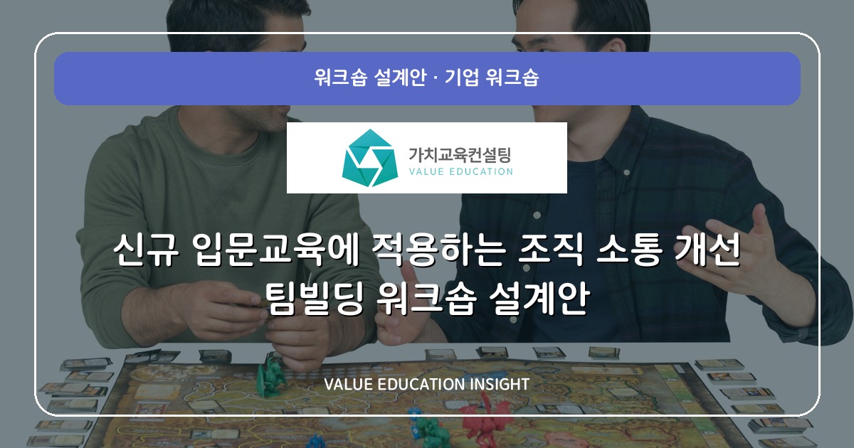 신규 입문교육에 적용하는 조직 소통 개선 팀빌딩 워크숍 설계안