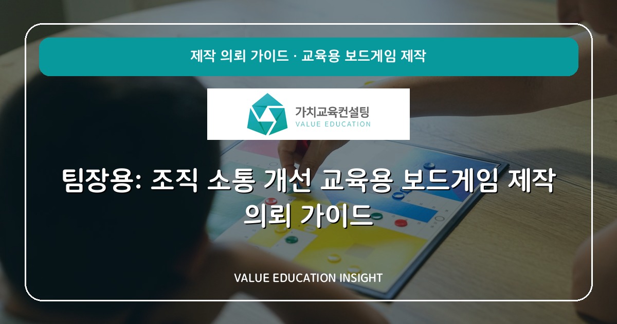 팀장용: 조직 소통 개선 교육용 보드게임 제작 의뢰 가이드