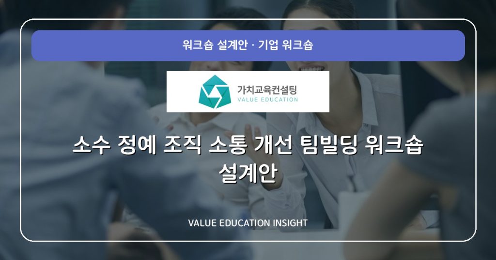 소수 정예 조직 소통 개선 팀빌딩 워크숍 설계안