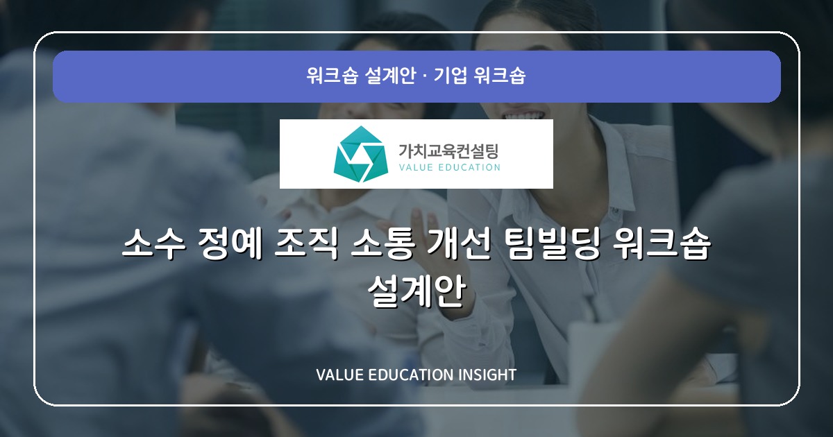 소수 정예 조직 소통 개선 팀빌딩 워크숍 설계안