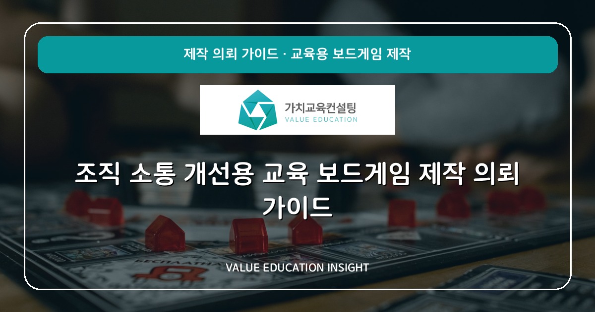 조직 소통 개선용 교육 보드게임 제작 의뢰 가이드