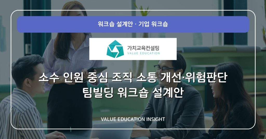 소수 인원 중심 조직 소통 개선·위험판단 팀빌딩 워크숍 설계안