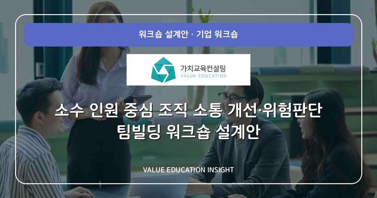 소수 인원 중심 조직 소통 개선·위험판단 팀빌딩 워크숍 설계안