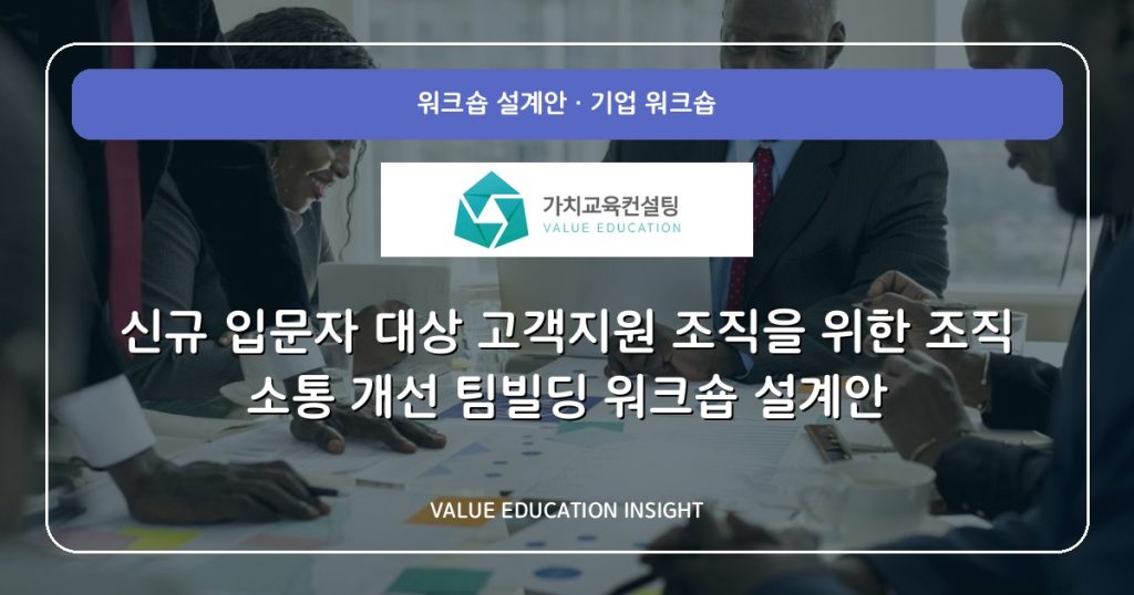 신규 입문자 대상 고객지원 조직을 위한 조직 소통 개선 팀빌딩 워크숍 설계안