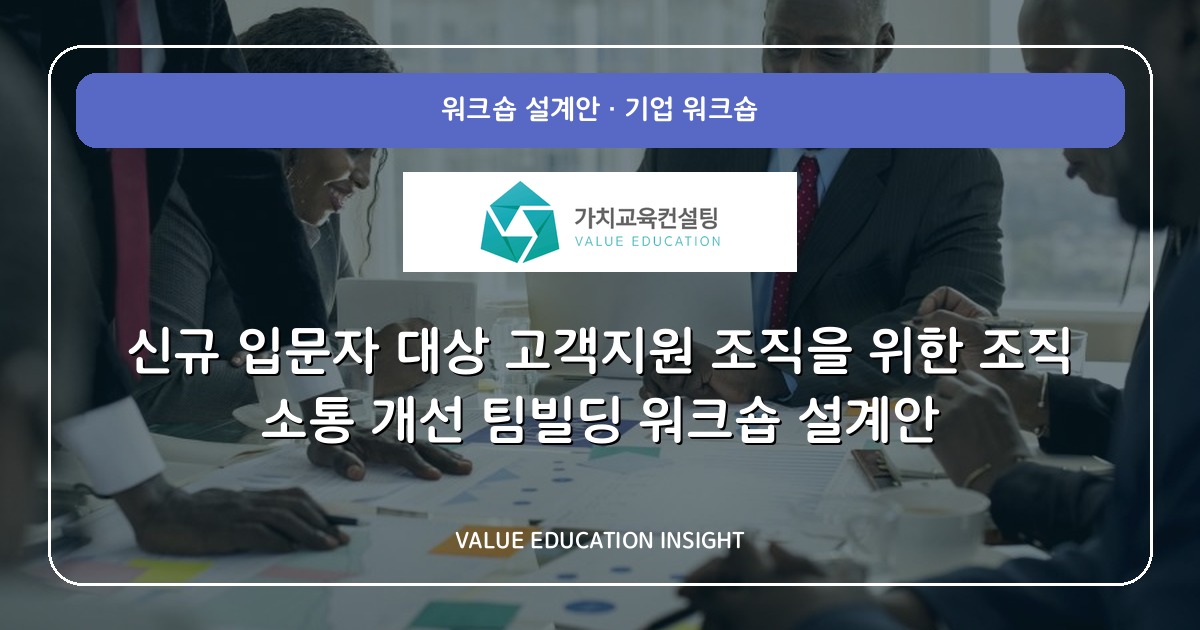 신규 입문자 대상 고객지원 조직을 위한 조직 소통 개선 팀빌딩 워크숍 설계안