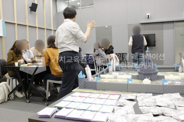 신규 입문교육에 적용하는 문제해결 역량 강화 팀빌딩 워크숍 설계 가치교육컨설팅 현장 사진