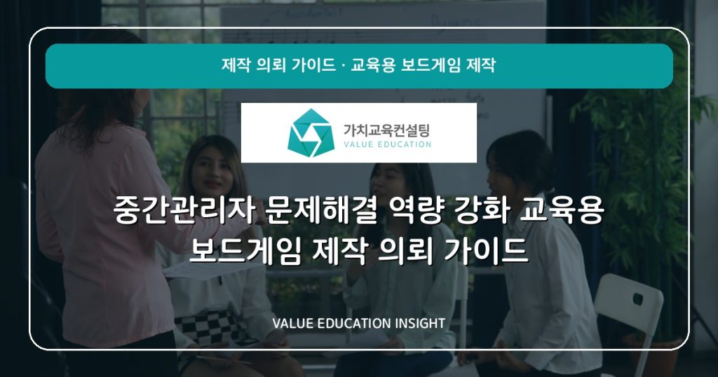 중간관리자 문제해결 역량 강화 교육용 보드게임 제작 의뢰 가이드