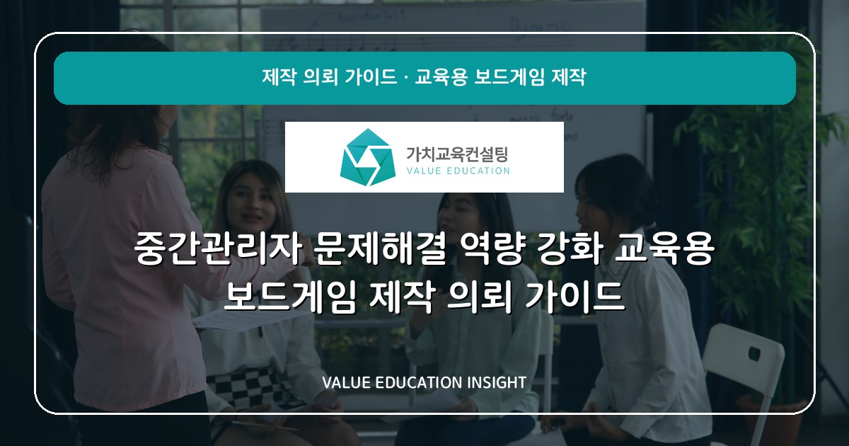 중간관리자 문제해결 역량 강화 교육용 보드게임 제작 의뢰 가이드
