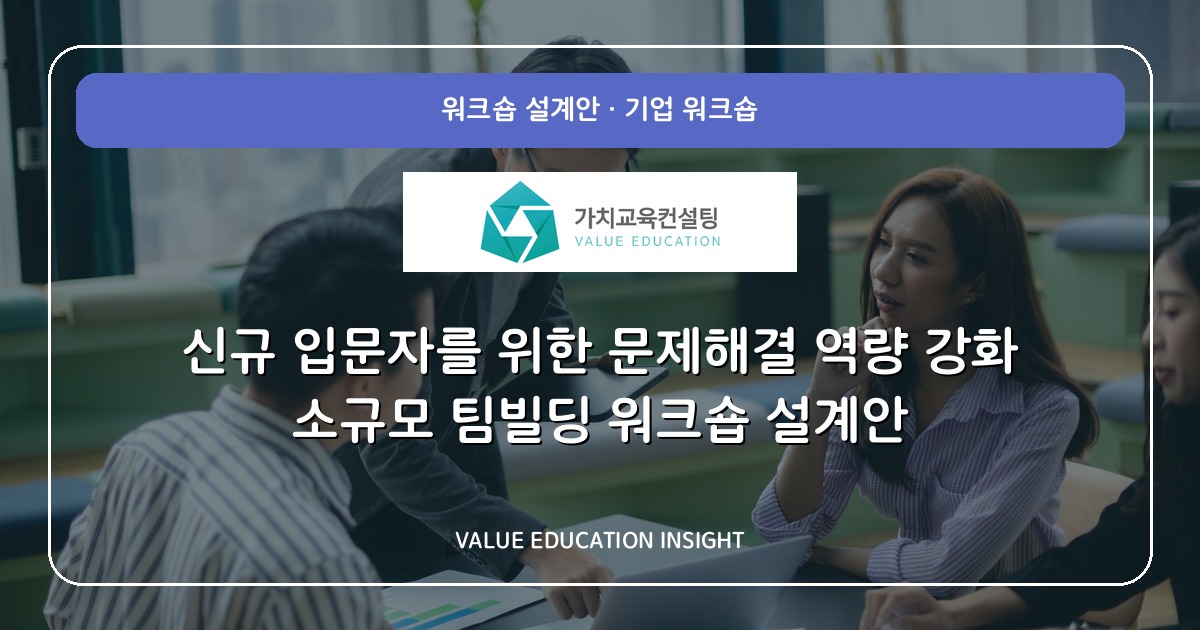 신규 입문자를 위한 문제해결 역량 강화 소규모 팀빌딩 워크숍 설계안