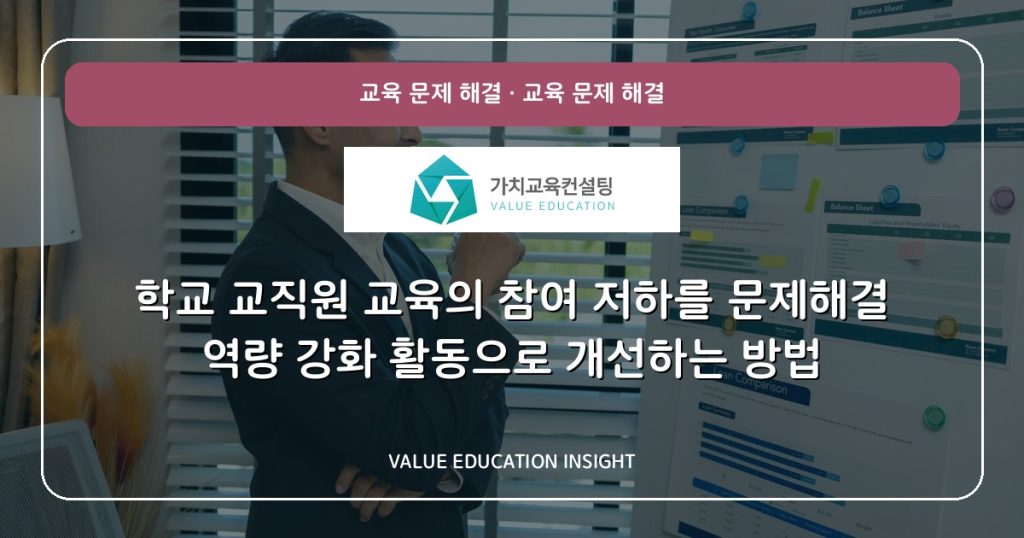 학교 교직원 교육의 참여 저하를 문제해결 역량 강화 활동으로 개선하는 방법