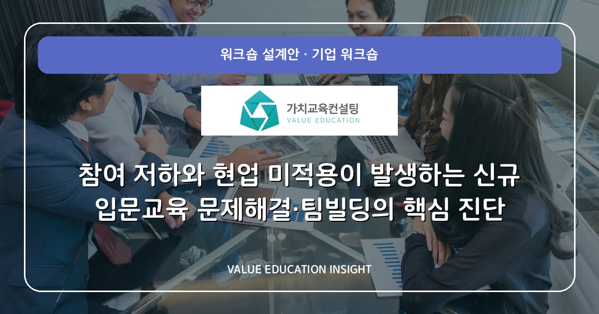 참여 저하와 현업 미적용이 발생하는 신규 입문교육 문제해결·팀빌딩의 핵심 진단