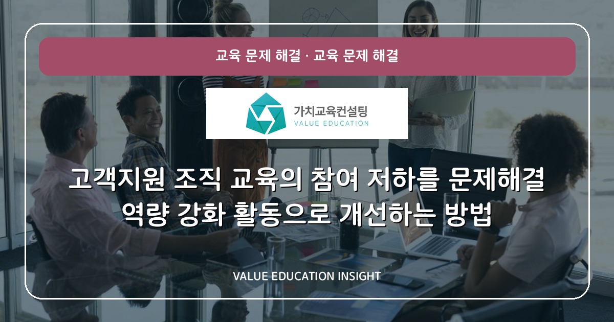고객지원 조직 교육의 참여 저하를 문제해결 역량 강화 활동으로 개선하는 방법