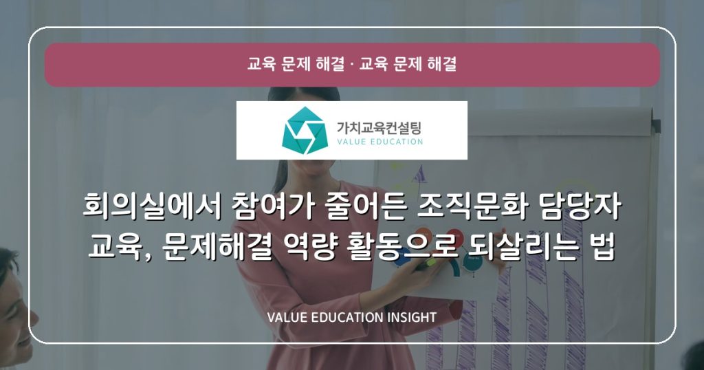 회의실에서 참여가 줄어든 조직문화 담당자 교육, 문제해결 역량 활동으로 되살리는 법