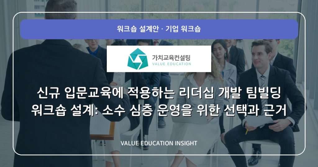 신규 입문교육에 적용하는 리더십 개발 팀빌딩 워크숍 설계: 소수 심층 운영을 위한 선택과 근거