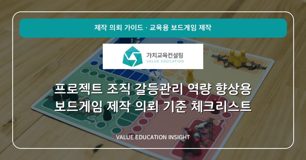 프로젝트 조직 갈등관리 역량 향상용 보드게임 제작 의뢰 기준 체크리스트