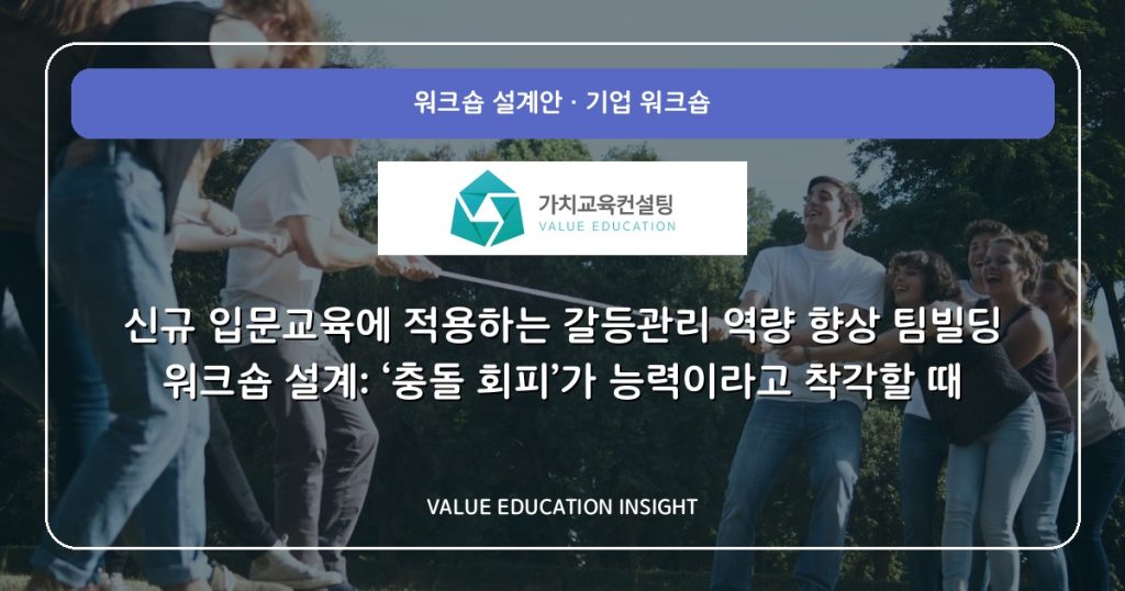 신규 입문교육에 적용하는 갈등관리 역량 향상 팀빌딩 워크숍 설계: ‘충돌 회피’가 능력이라고 착각할 때