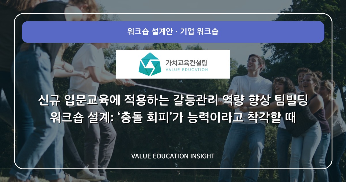 신규 입문교육에 적용하는 갈등관리 역량 향상 팀빌딩 워크숍 설계: ‘충돌 회피’가 능력이라고 착각할 때