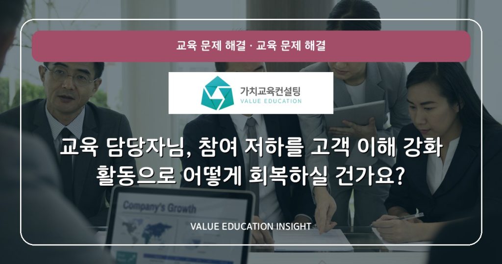 교육 담당자님, 참여 저하를 고객 이해 강화 활동으로 어떻게 회복하실 건가요?