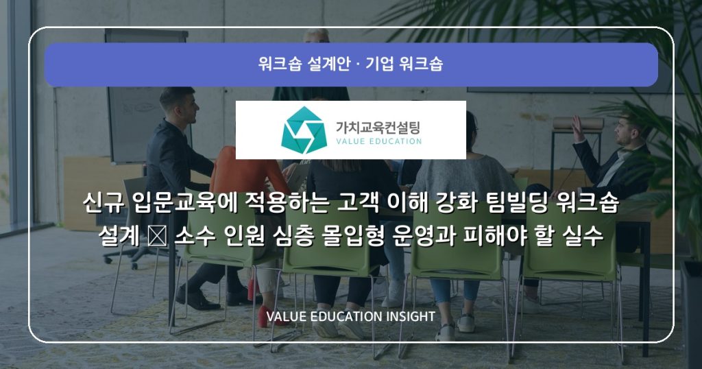 신규 입문교육에 적용하는 고객 이해 강화 팀빌딩 워크숍 설계 — 소수 인원 심층 몰입형 운영과 피해야 할 실수