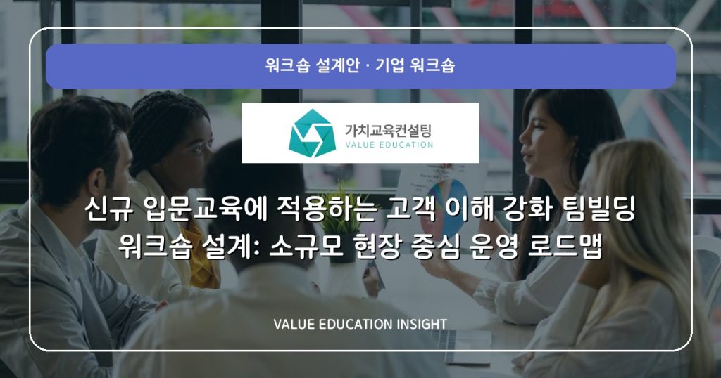 신규 입문교육에 적용하는 고객 이해 강화 팀빌딩 워크숍 설계: 소규모 현장 중심 운영 로드맵