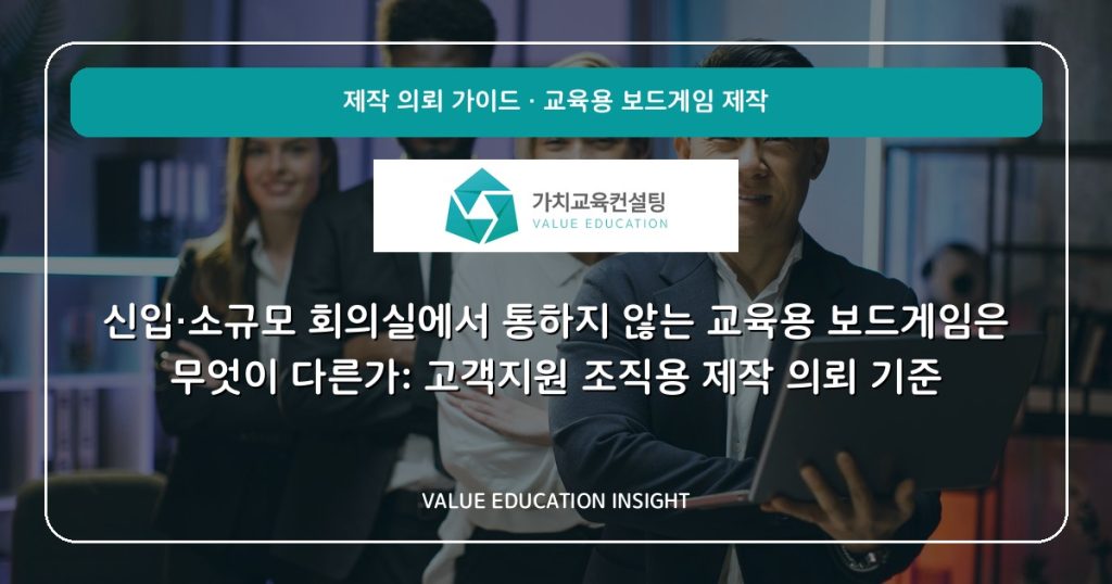 신입·소규모 회의실에서 통하지 않는 교육용 보드게임은 무엇이 다른가: 고객지원 조직용 제작 의뢰 기준