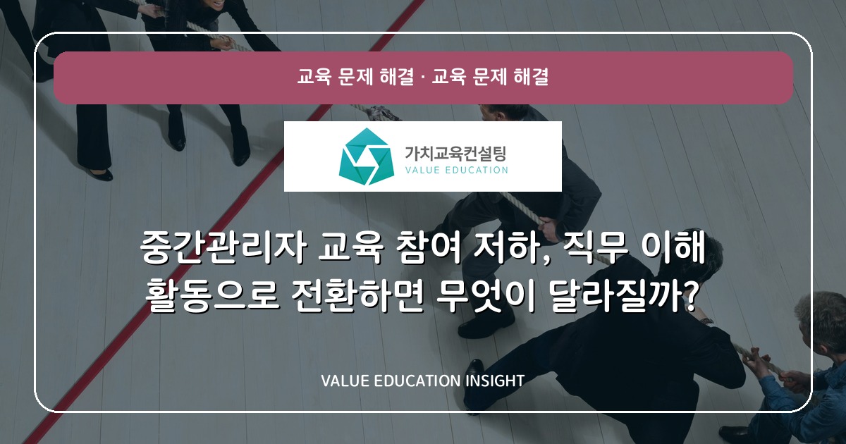 중간관리자 교육 참여 저하, 직무 이해 활동으로 전환하면 무엇이 달라질까?