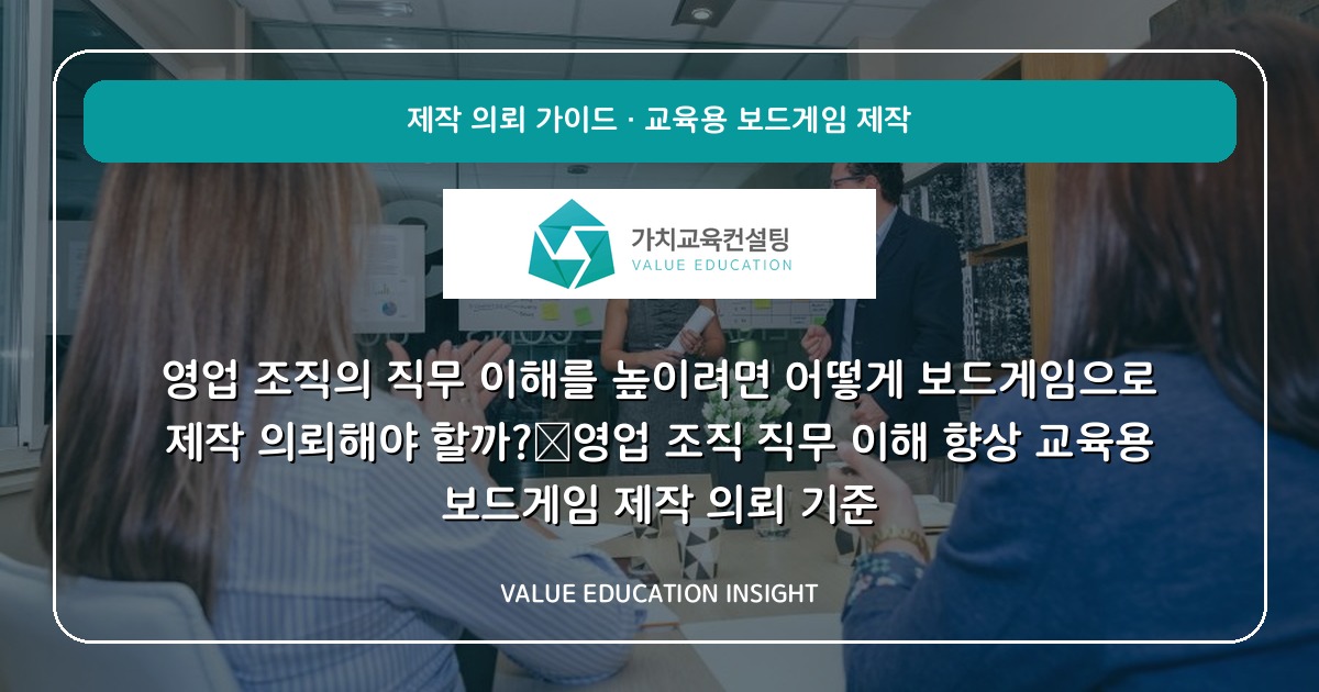 영업 조직의 직무 이해를 높이려면 어떻게 보드게임으로 제작 의뢰해야 할까?—영업 조직 직무 이해 향상 교육용 보드게임 제작 의뢰 기준