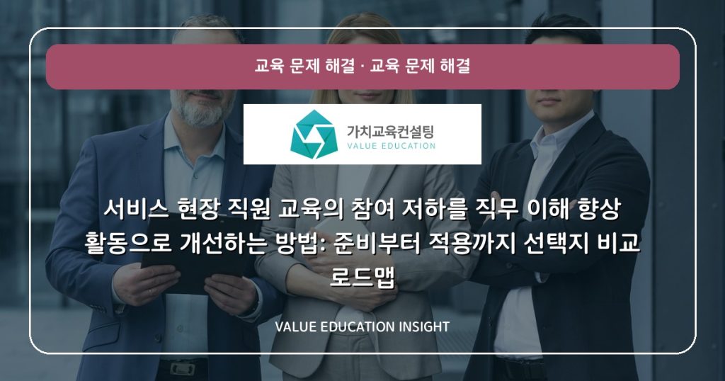 서비스 현장 직원 교육의 참여 저하를 직무 이해 향상 활동으로 개선하는 방법: 준비부터 적용까지 선택지 비교 로드맵