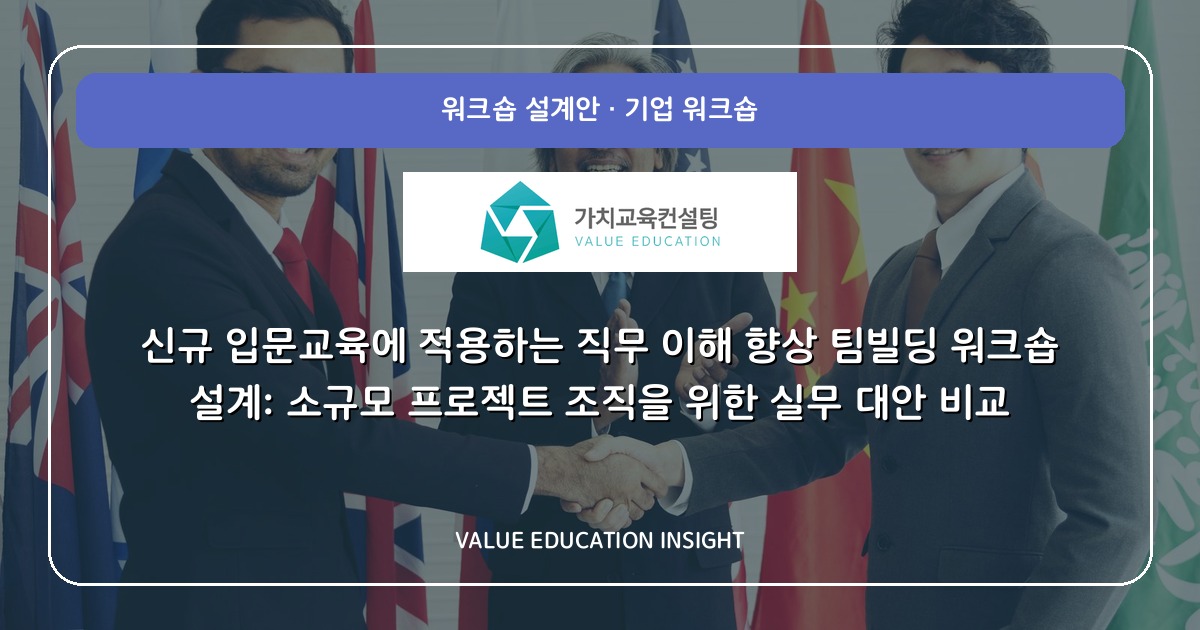 신규 입문교육에 적용하는 직무 이해 향상 팀빌딩 워크숍 설계: 소규모 프로젝트 조직을 위한 실무 대안 비교