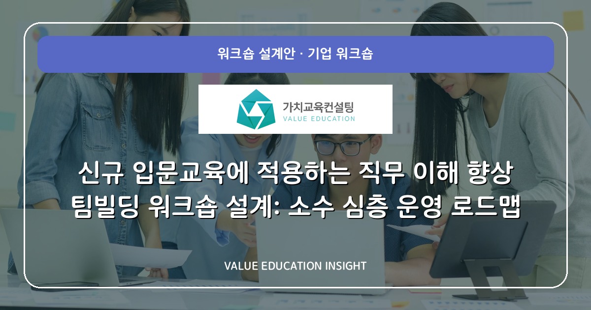 신규 입문교육에 적용하는 직무 이해 향상 팀빌딩 워크숍 설계: 소수 심층 운영 로드맵