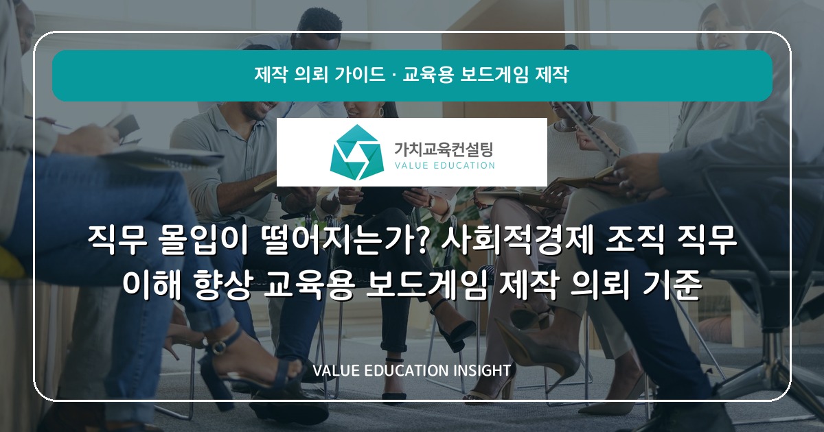 직무 몰입이 떨어지는가? 사회적경제 조직 직무 이해 향상 교육용 보드게임 제작 의뢰 기준