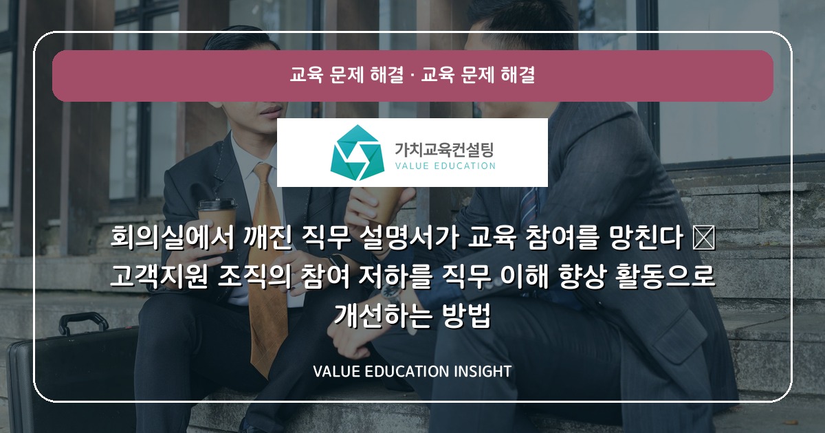회의실에서 깨진 직무 설명서가 교육 참여를 망친다 — 고객지원 조직의 참여 저하를 직무 이해 향상 활동으로 개선하는 방법