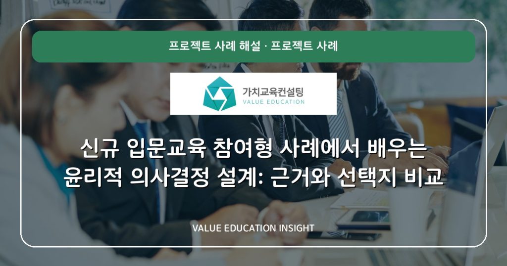신규 입문교육 참여형 사례에서 배우는 윤리적 의사결정 설계: 근거와 선택지 비교