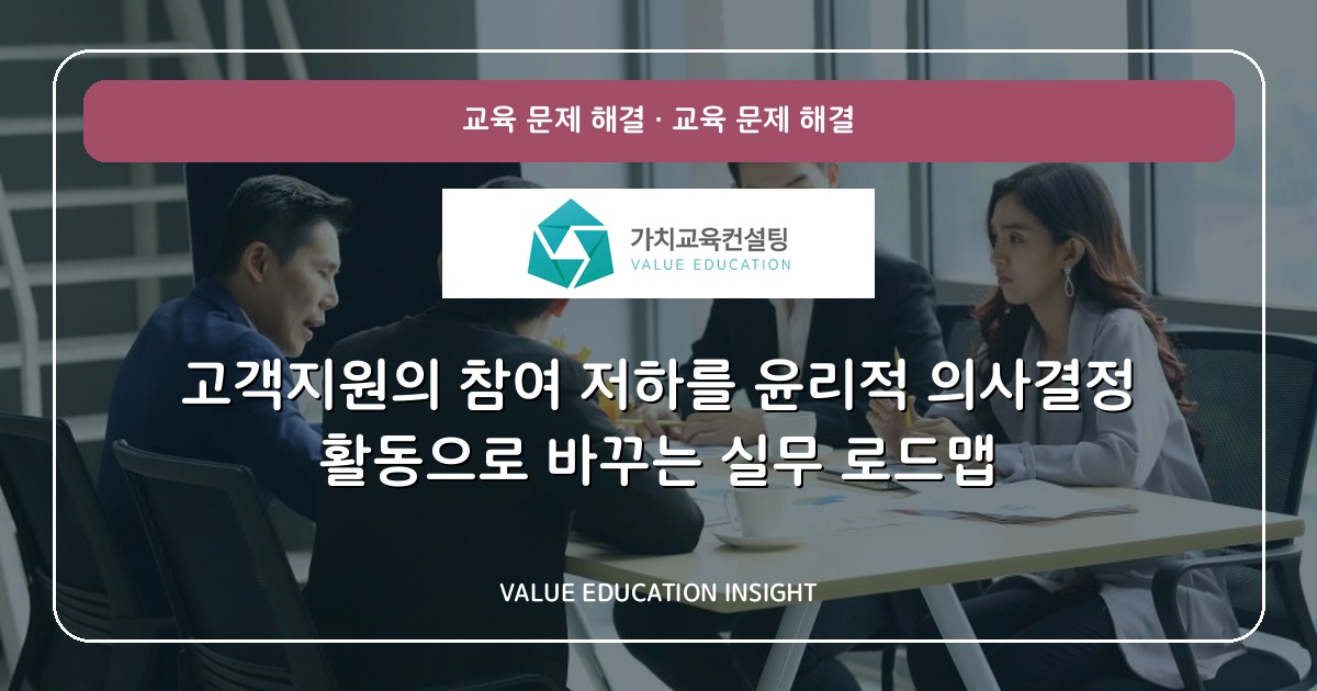고객지원의 참여 저하를 윤리적 의사결정 활동으로 바꾸는 실무 로드맵