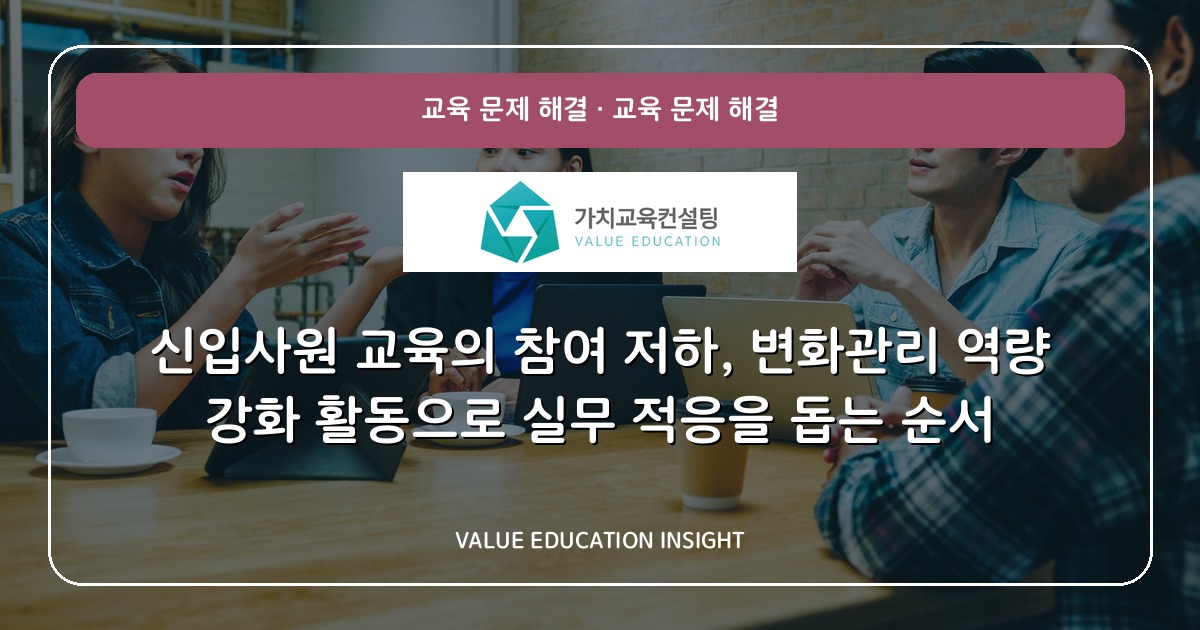 신입사원 교육의 참여 저하, 변화관리 역량 강화 활동으로 실무 적응을 돕는 순서