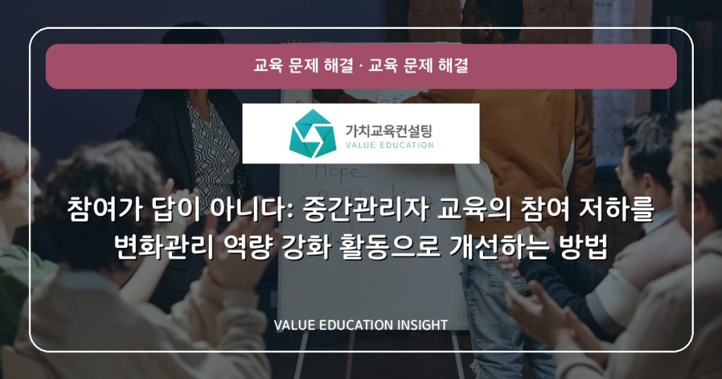 참여가 답이 아니다: 중간관리자 교육의 참여 저하를 변화관리 역량 강화 활동으로 개선하는 방법