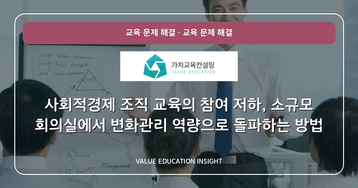 사회적경제 조직 교육의 참여 저하, 소규모 회의실에서 변화관리 역량으로 돌파하는 방법