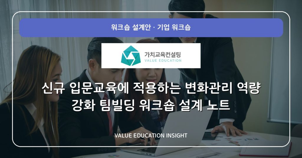 신규 입문교육에 적용하는 변화관리 역량 강화 팀빌딩 워크숍 설계 노트