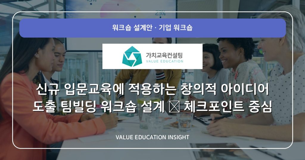 신규 입문교육에 적용하는 창의적 아이디어 도출 팀빌딩 워크숍 설계 — 체크포인트 중심