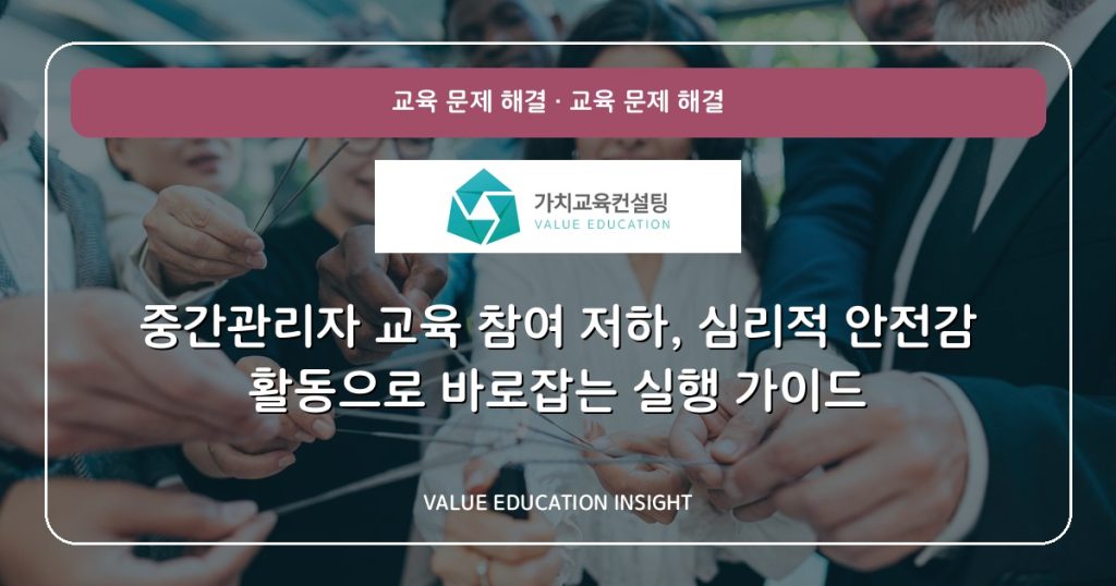 중간관리자 교육 참여 저하, 심리적 안전감 활동으로 바로잡는 실행 가이드