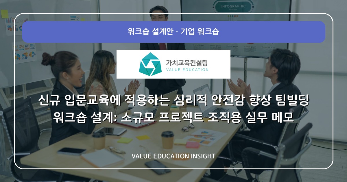 신규 입문교육에 적용하는 심리적 안전감 향상 팀빌딩 워크숍 설계: 소규모 프로젝트 조직용 실무 메모