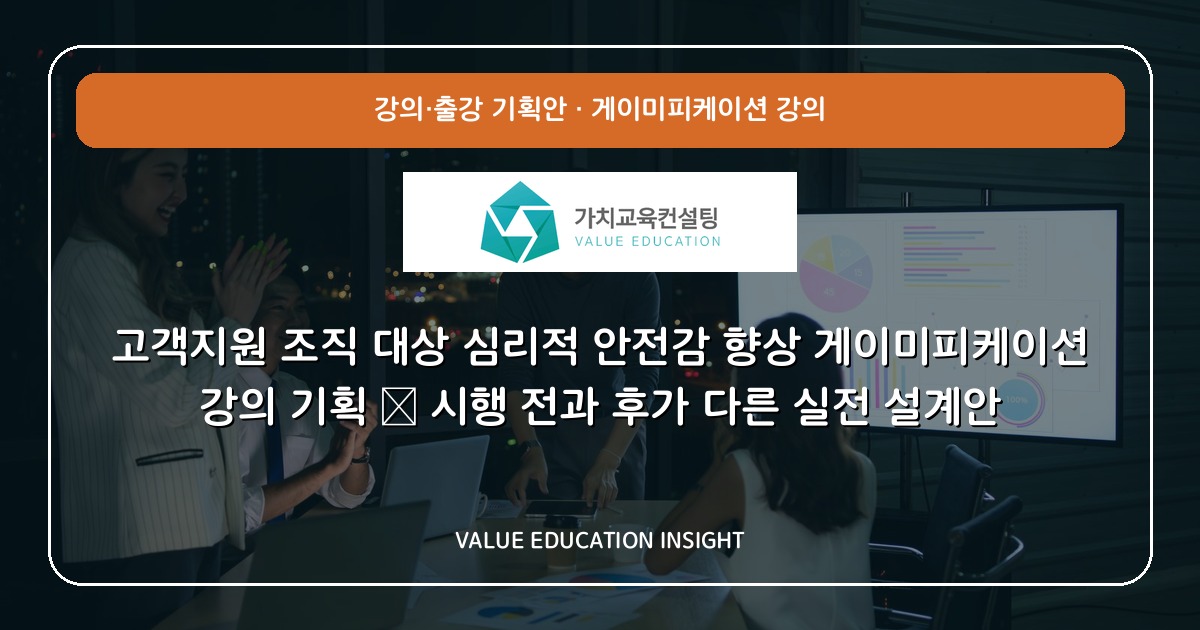 고객지원 조직 대상 심리적 안전감 향상 게이미피케이션 강의 기획 — 시행 전과 후가 다른 실전 설계안