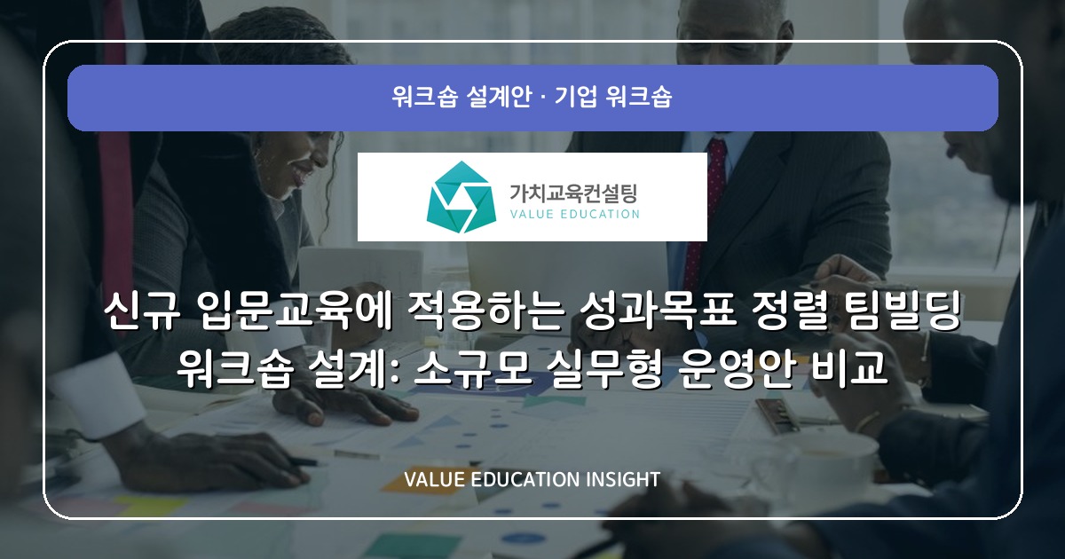 신규 입문교육에 적용하는 성과목표 정렬 팀빌딩 워크숍 설계: 소규모 실무형 운영안 비교