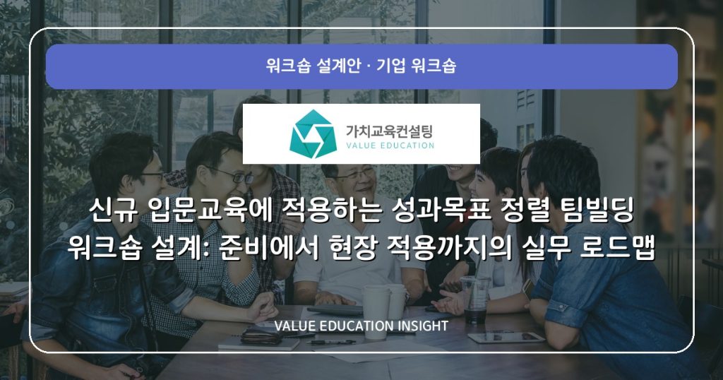 신규 입문교육에 적용하는 성과목표 정렬 팀빌딩 워크숍 설계: 준비에서 현장 적용까지의 실무 로드맵