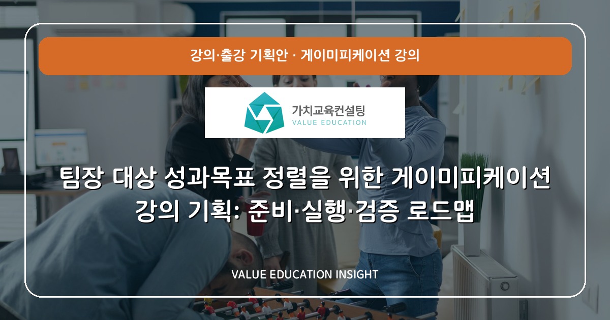 팀장 대상 성과목표 정렬을 위한 게이미피케이션 강의 기획: 준비·실행·검증 로드맵