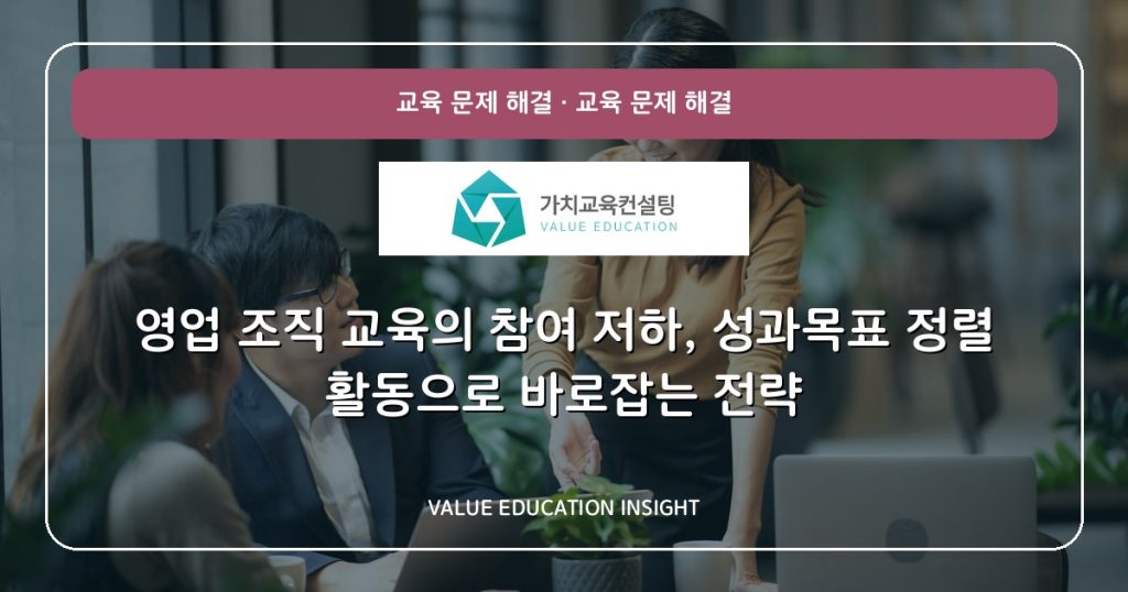 영업 조직 교육의 참여 저하, 성과목표 정렬 활동으로 바로잡는 전략